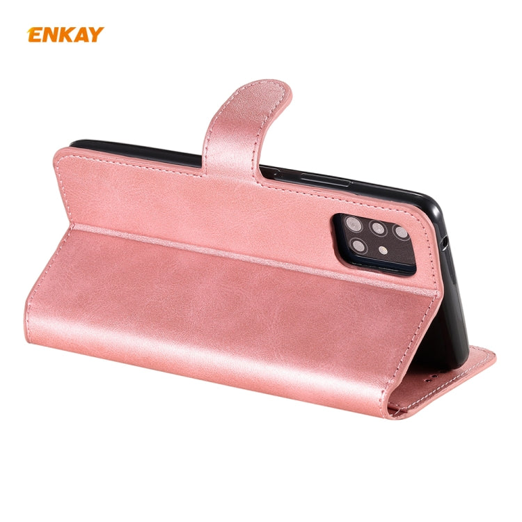 For Samsung Galaxy A51 ENKAY Hat-Prince Horizontal Flip Leather Case with Holder & Card Slots & Wallet
