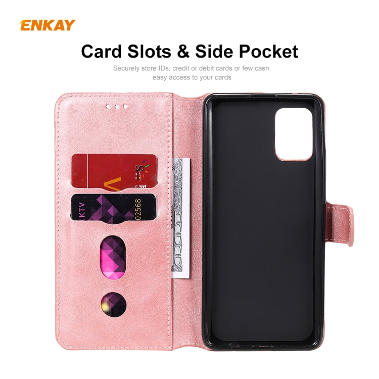 For Samsung Galaxy A51 ENKAY Hat-Prince Horizontal Flip Leather Case with Holder & Card Slots & Wallet