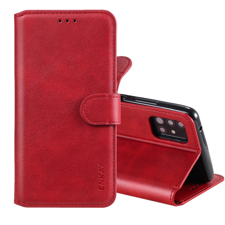For Samsung Galaxy A51 ENKAY Hat-Prince Horizontal Flip Leather Case with Holder & Card Slots & Wallet