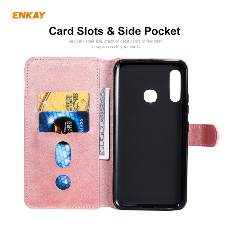 For Samsung Galaxy A70e ENKAY Hat-Prince Horizontal Flip Leather Case with Holder & Card Slots & Wallet