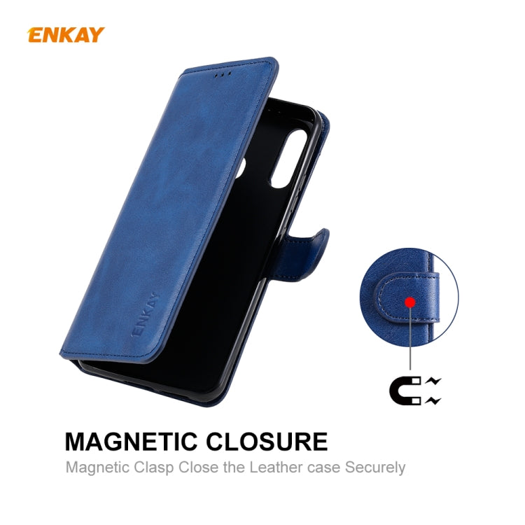 For Samsung Galaxy A70e ENKAY Hat-Prince Horizontal Flip Leather Case with Holder & Card Slots & Wallet
