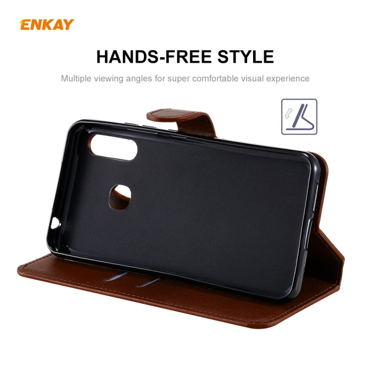 For Samsung Galaxy A70e ENKAY Hat-Prince Horizontal Flip Leather Case with Holder & Card Slots & Wallet