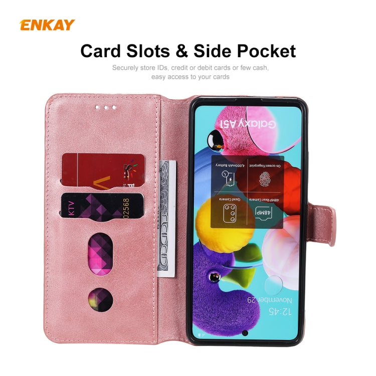 For Samsung Galaxy A71 ENKAY Hat-Prince Horizontal Flip Leather Case with Holder & Card Slots & Wallet