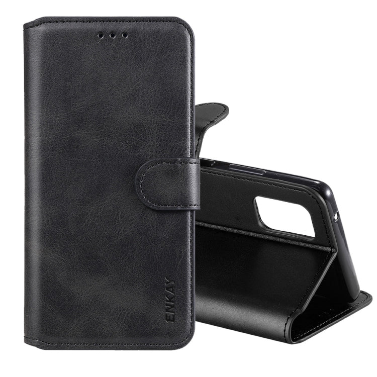 For Samsung Galaxy A71 ENKAY Hat-Prince Horizontal Flip Leather Case with Holder & Card Slots & Wallet