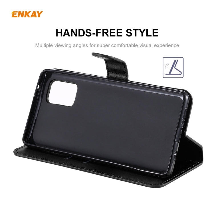 For Samsung Galaxy A71 ENKAY Hat-Prince Horizontal Flip Leather Case with Holder & Card Slots & Wallet