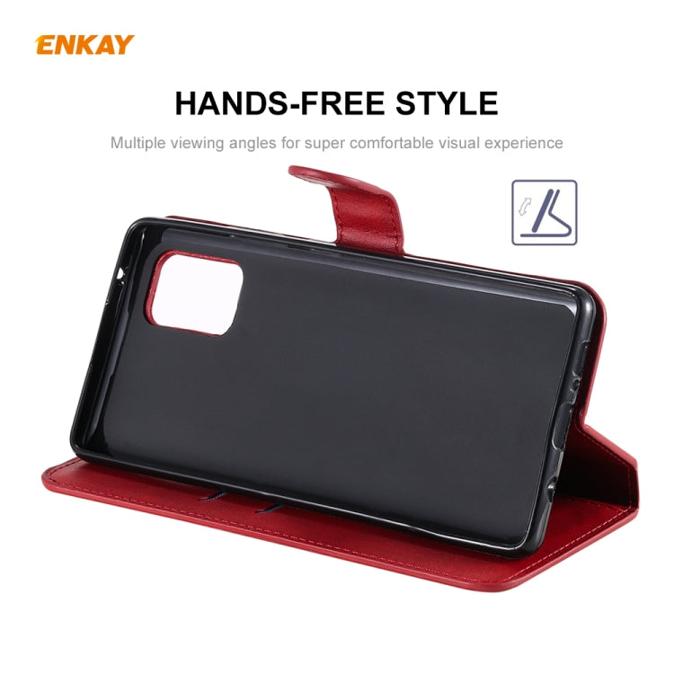 For Samsung Galaxy A71 ENKAY Hat-Prince Horizontal Flip Leather Case with Holder & Card Slots & Wallet