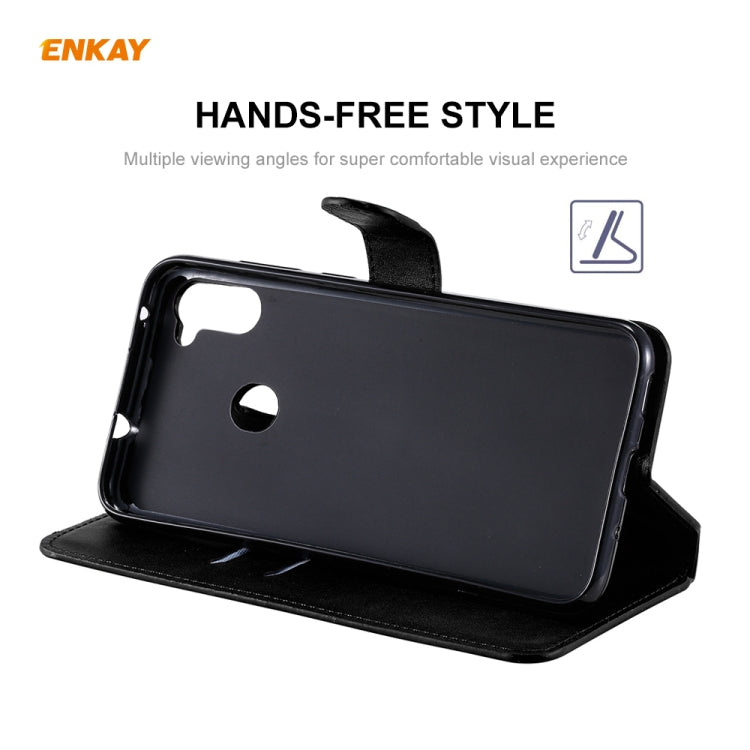For Samsung Galaxy M11 ENKAY Hat-Prince Horizontal Flip Leather Case with Holder & Card Slots & Wallet