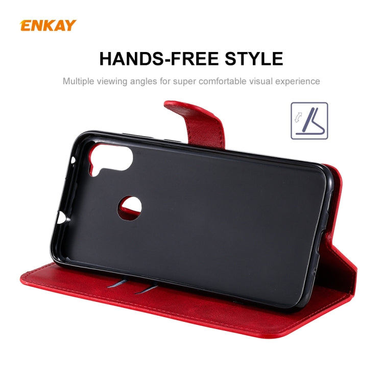 For Samsung Galaxy M11 ENKAY Hat-Prince Horizontal Flip Leather Case with Holder & Card Slots & Wallet