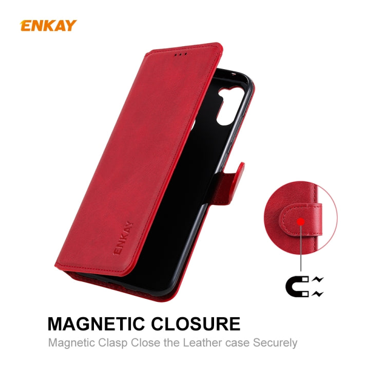 For Samsung Galaxy M11 ENKAY Hat-Prince Horizontal Flip Leather Case with Holder & Card Slots & Wallet