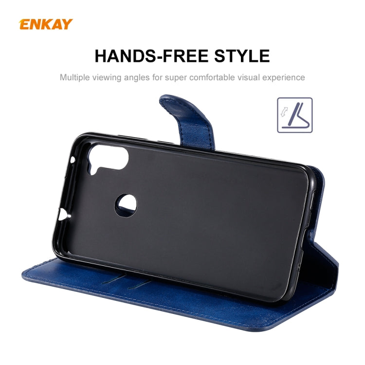 For Samsung Galaxy M11 ENKAY Hat-Prince Horizontal Flip Leather Case with Holder & Card Slots & Wallet