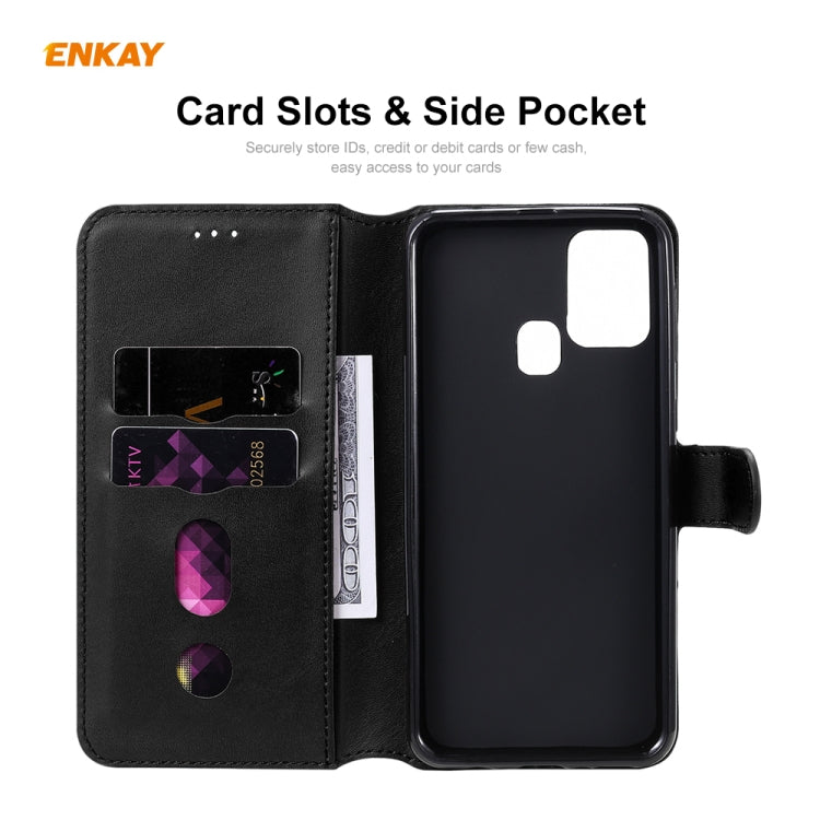 For Samsung Galaxy M31 ENKAY Hat-Prince Horizontal Flip Leather Case with Holder & Card Slots & Wallet