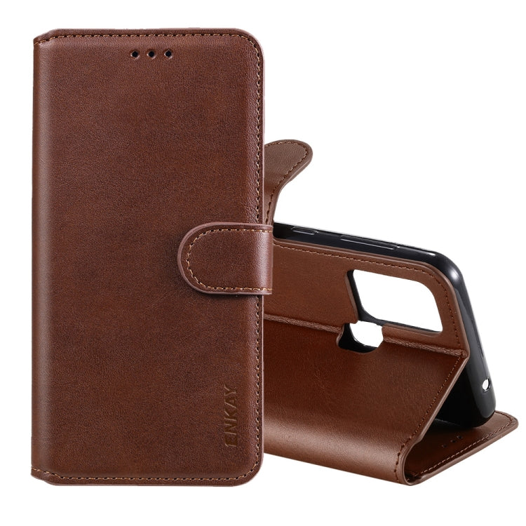 For Samsung Galaxy M31 ENKAY Hat-Prince Horizontal Flip Leather Case with Holder & Card Slots & Wallet