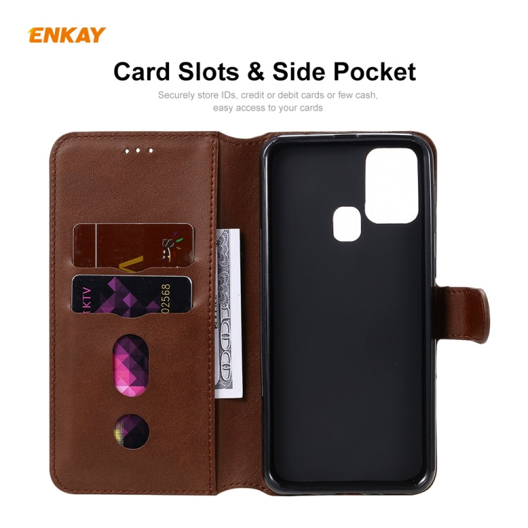 For Samsung Galaxy M31 ENKAY Hat-Prince Horizontal Flip Leather Case with Holder & Card Slots & Wallet