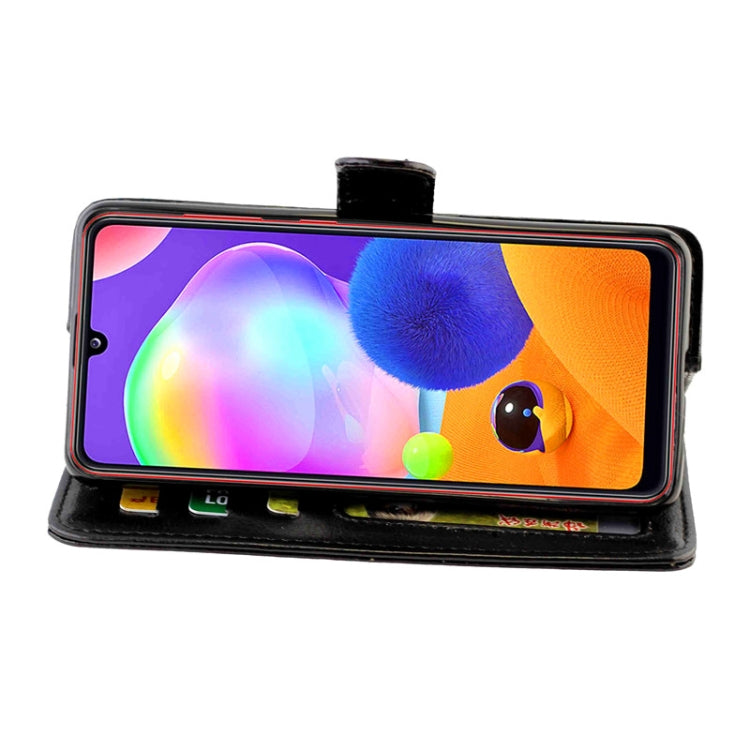 For Samsung Galaxy A31 Crazy Horse Texture Leather Horizontal Flip Protective Case with Holder & Card Slots & Wallet & Photo Frame