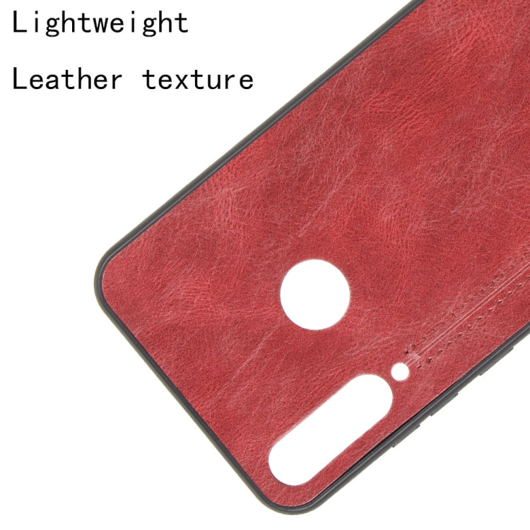 For Huawei Y6p Shockproof Sewing Cow Pattern Skin PC + PU + TPU Case