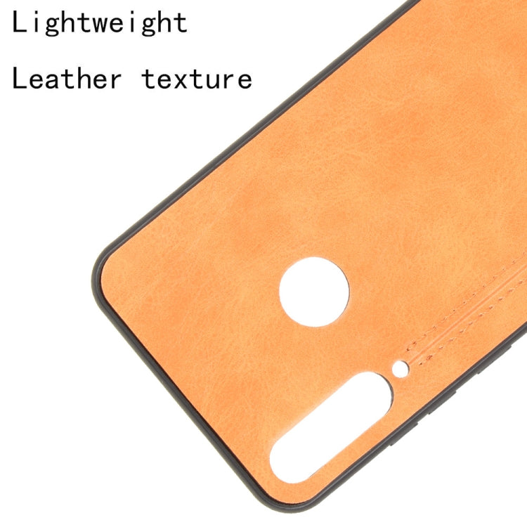 For Huawei Y6p Shockproof Sewing Cow Pattern Skin PC + PU + TPU Case