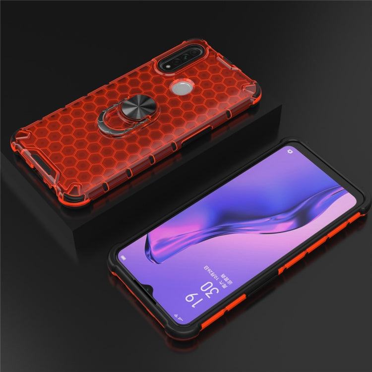 For OPPO A8 Shockproof Honeycomb PC + TPU Ring Holder Protection Case