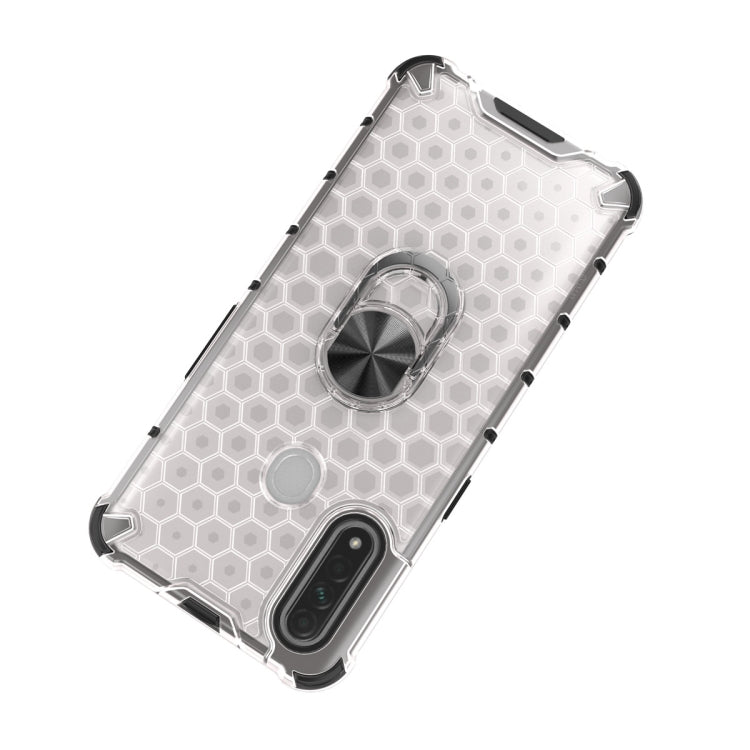 For OPPO A8 Shockproof Honeycomb PC + TPU Ring Holder Protection Case