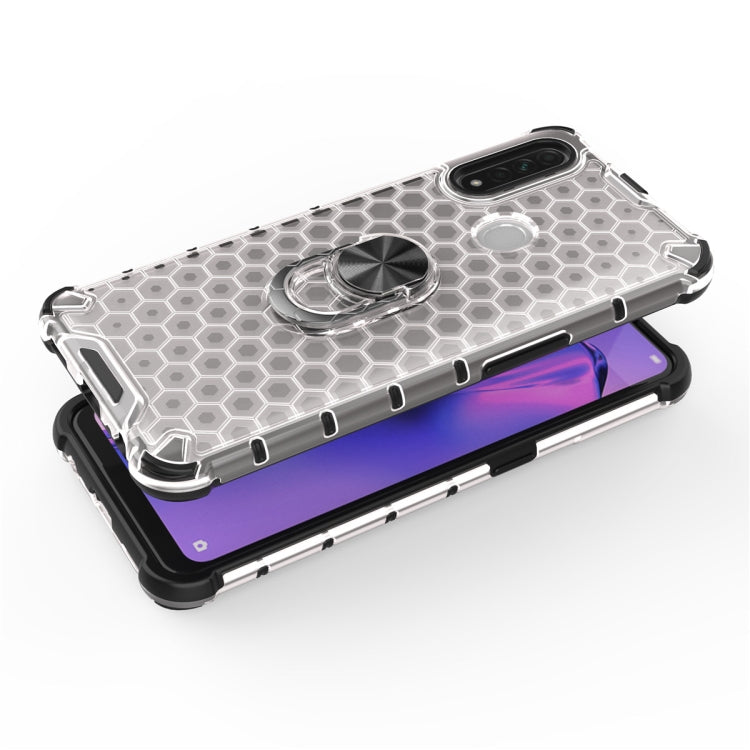For OPPO A8 Shockproof Honeycomb PC + TPU Ring Holder Protection Case