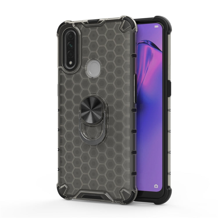 For OPPO A8 Shockproof Honeycomb PC + TPU Ring Holder Protection Case