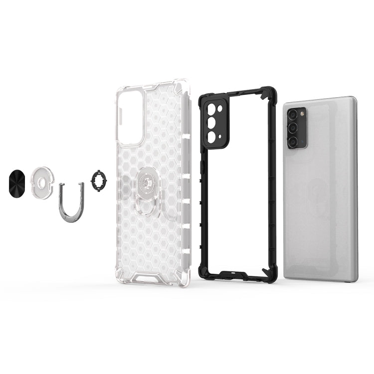 For Samsung Galaxy Note 20 Shockproof Honeycomb PC + TPU Ring Holder Protection Case