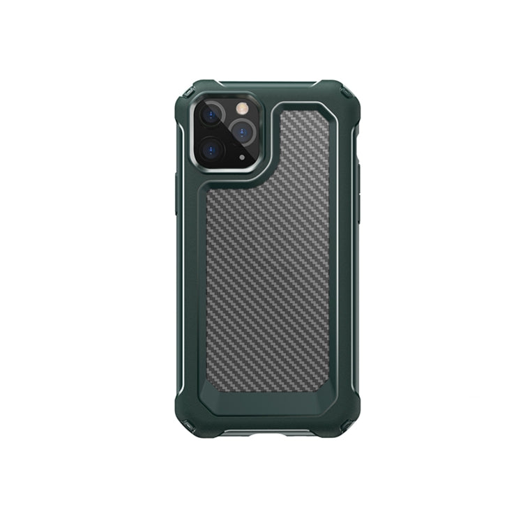 For iPhone 11 Transparent Carbon Fiber Texture Rugged Full Body TPU+PC Scratch-Resistant Shockproof Case