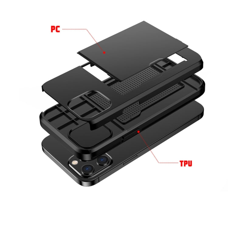 For iPhone 12 Pro Max Shockproof Rugged Armor Protective Case with Card Slot