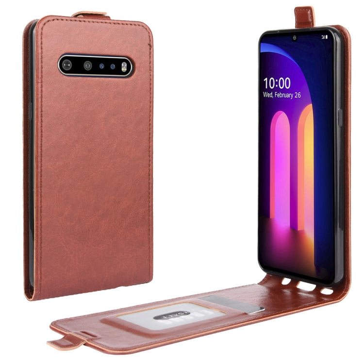 For LG V60 ThinQ 5G / LG V60 ThinQ 5G UW R64 Texture Single Vertical Flip Leather Protective Case with Card Slots & Photo Frame