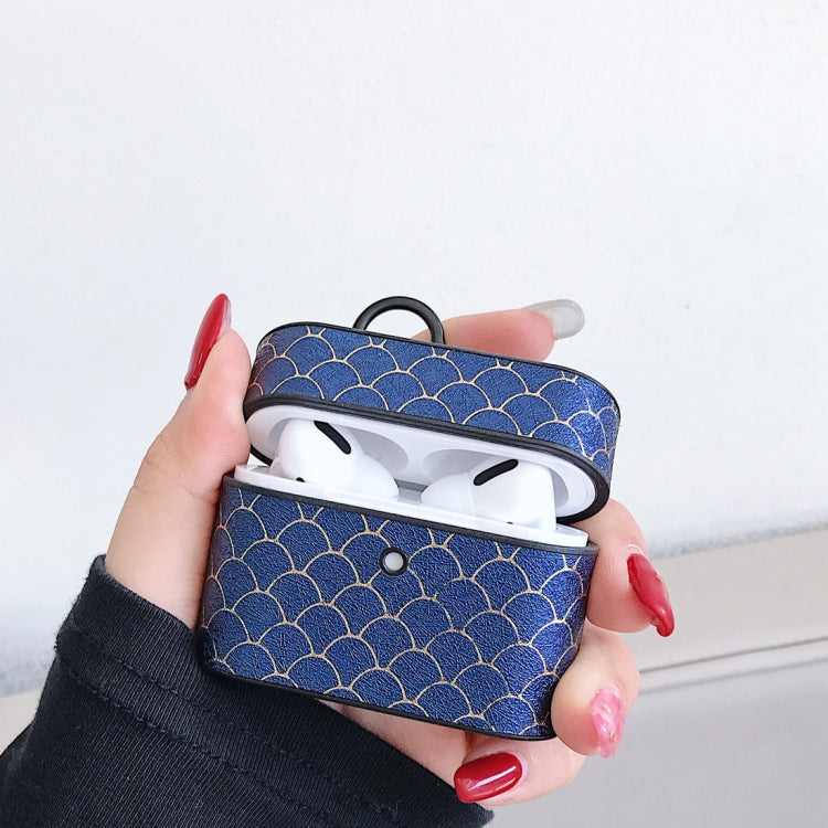 For Apple Airpods Pro Dragon Scale Pattern PU Leather Protective Case