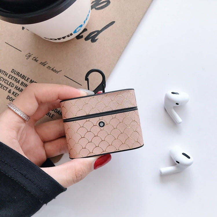 For Apple Airpods Pro Dragon Scale Pattern PU Leather Protective Case