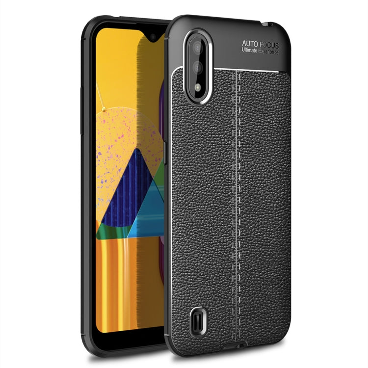 For Samsung Galaxy M01 Litchi Texture TPU Shockproof Case