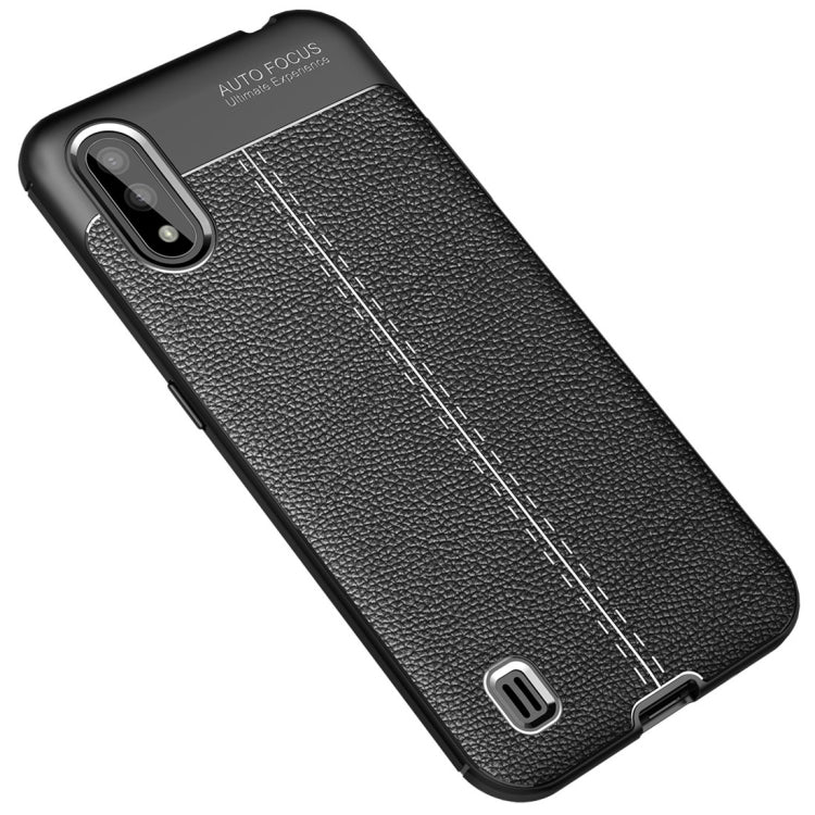 For Samsung Galaxy M01 Litchi Texture TPU Shockproof Case
