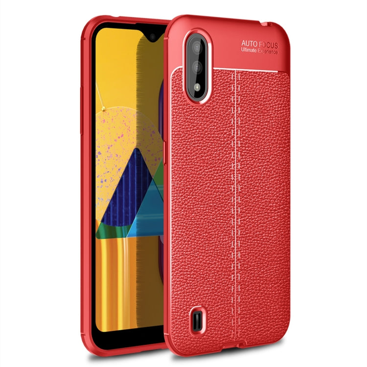 For Samsung Galaxy M01 Litchi Texture TPU Shockproof Case