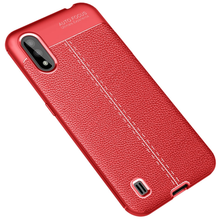 For Samsung Galaxy M01 Litchi Texture TPU Shockproof Case