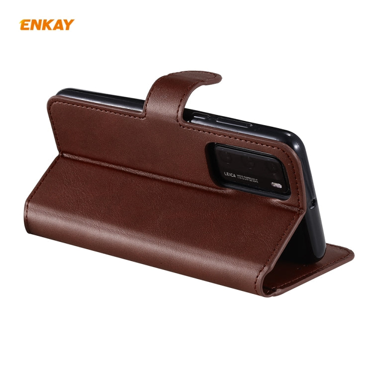 For Huawei P40 ENKAY Hat-Prince Horizontal Flip Leather Case with Holder & Card Slots & Wallet