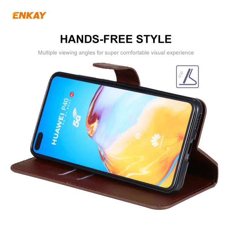 For Huawei P40 ENKAY Hat-Prince Horizontal Flip Leather Case with Holder & Card Slots & Wallet