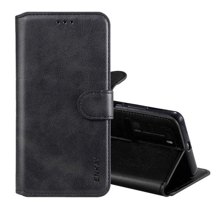 For HUAWEI P40 Pro ENKAY Hat-Prince Horizontal Flip Leather Case with Holder & Card Slots & Wallet