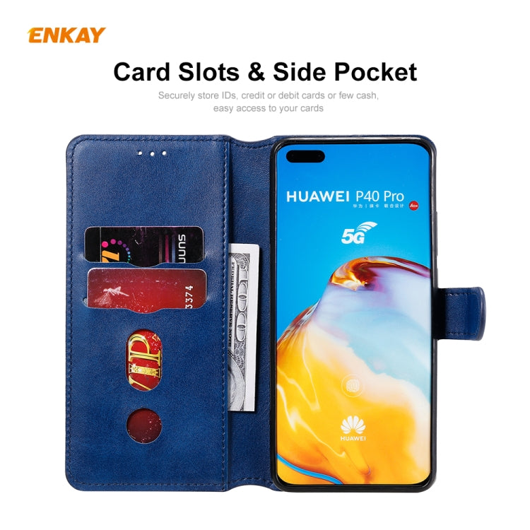 For HUAWEI P40 Pro ENKAY Hat-Prince Horizontal Flip Leather Case with Holder & Card Slots & Wallet