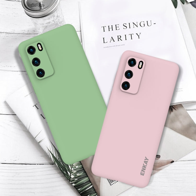 For Huawei P40 Hat-Prince ENKAY ENK-PC034 Ultra-thin Solid Color TPU Slim Case Soft Cover