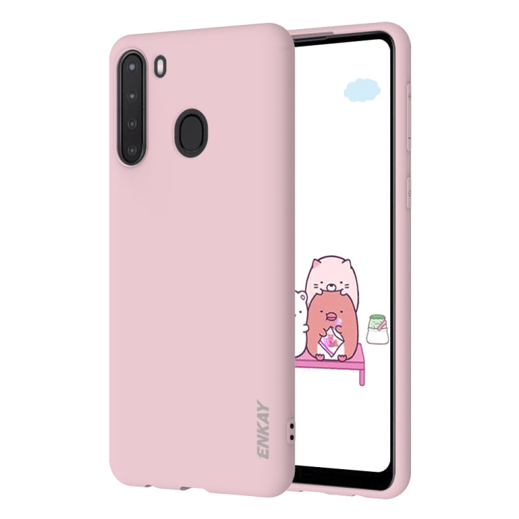 For Samsung Galaxy A21 Hat-Prince ENKAY ENK-PC041 Ultra-thin Solid Color TPU Slim Case Soft Cover