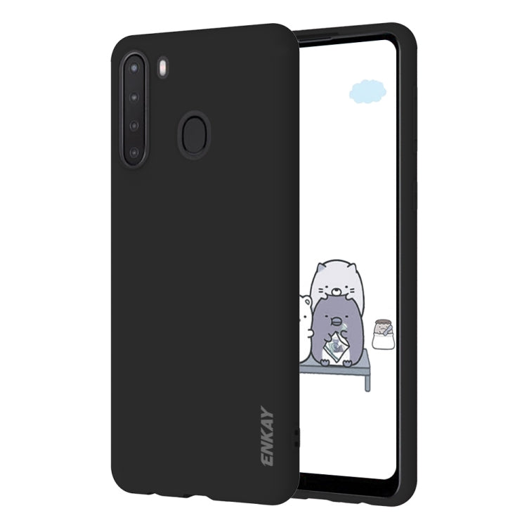 For Samsung Galaxy A21 Hat-Prince ENKAY ENK-PC041 Ultra-thin Solid Color TPU Slim Case Soft Cover