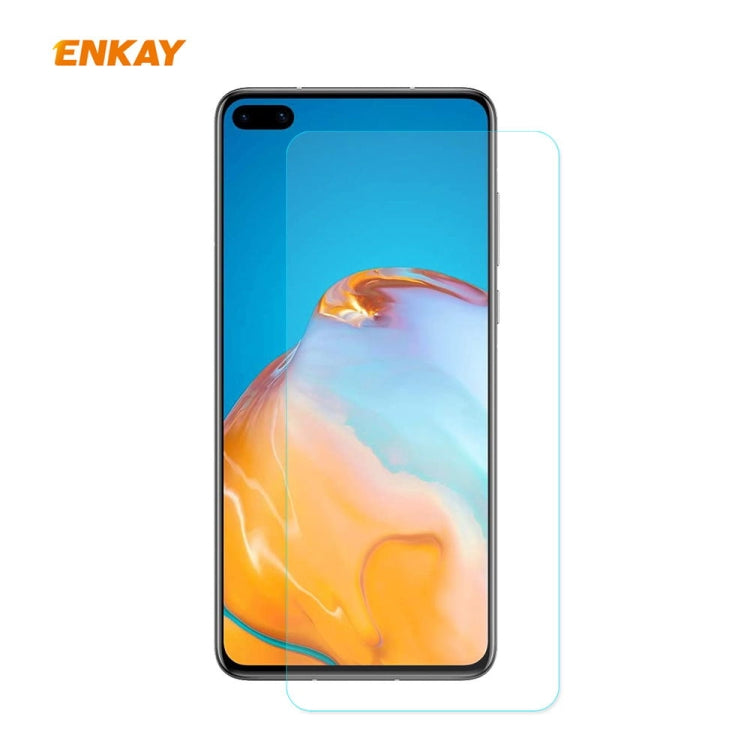 For HUAWEI P40 Hat-Prince ENKAY ENK-PC0412 2 in 1 Ultra-thin Solid Color TPU Slim Case Soft Cover + 0.26mm 9H 2.5D Tempered Glass Protector Film