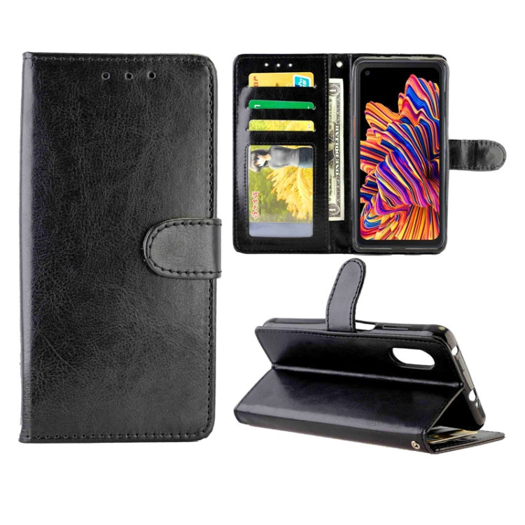 For Samsung Galaxy Xcover Pro Crazy Horse Texture Leather Horizontal Flip Protective Case with Holder & Card Slots & Wallet & Photo Frame