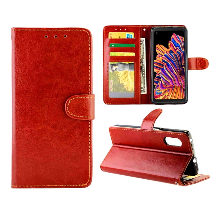 For Samsung Galaxy Xcover Pro Crazy Horse Texture Leather Horizontal Flip Protective Case with Holder & Card Slots & Wallet & Photo Frame