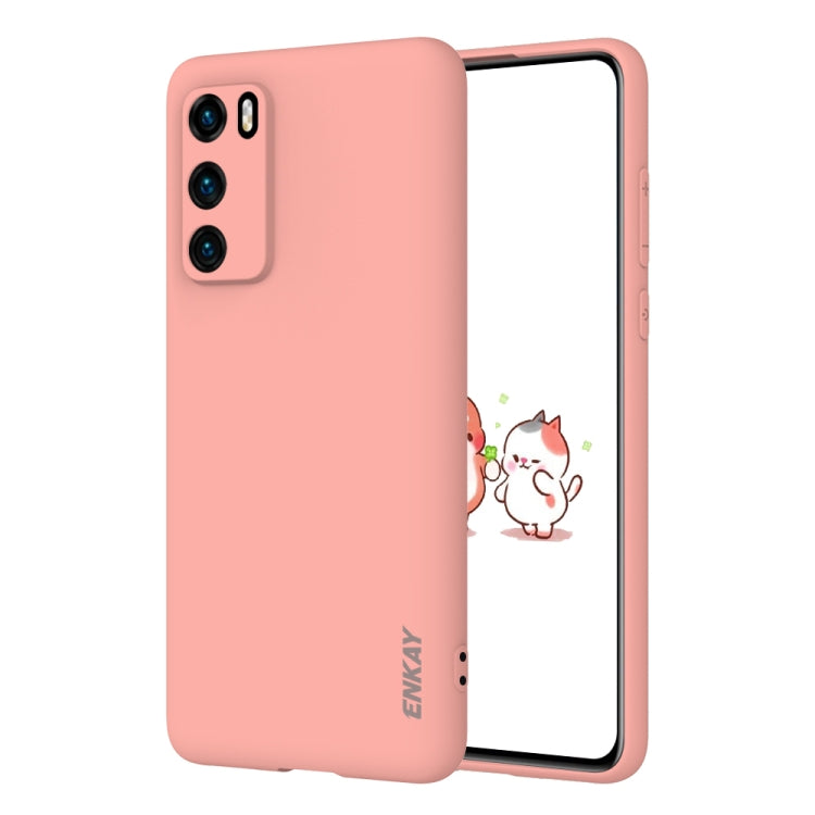 For Huawei P40 Hat-Prince ENKAY ENK-PC0342 2 in 1 Ultra-thin Solid Color TPU Slim Case Soft Cover + 0.26mm 9H 2.5D Tempered Glass Protector Film