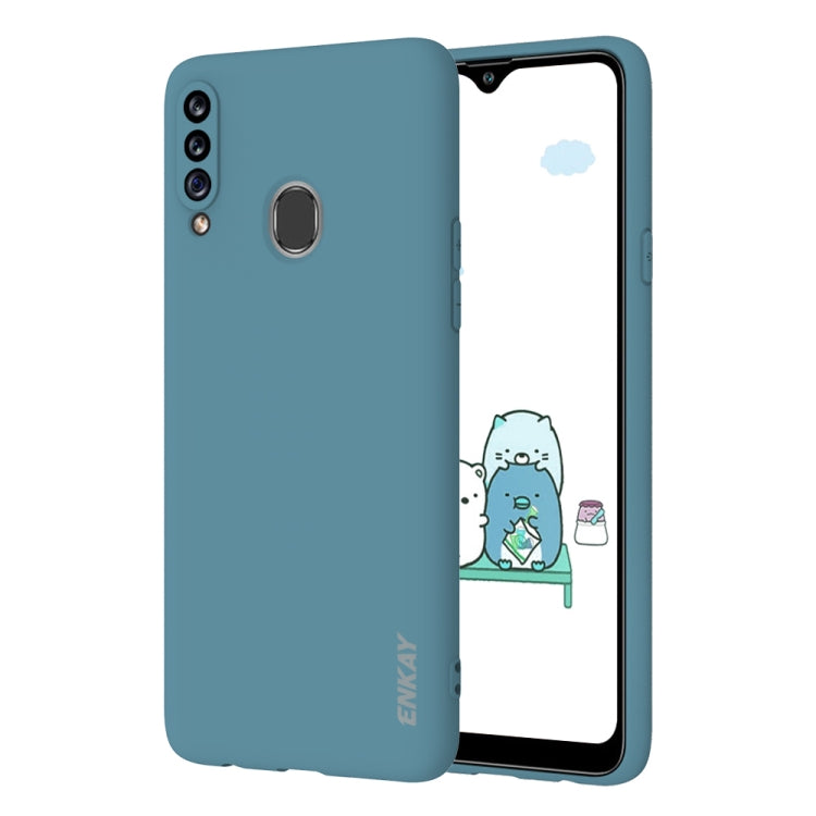 For Samsung Galaxy A20s Hat-Prince ENKAY ENK-PC0402 2 in 1 Ultra-thin Solid Color TPU Slim Case Soft Cover + 0.26mm 9H 2.5D Tempered Glass Protector Film