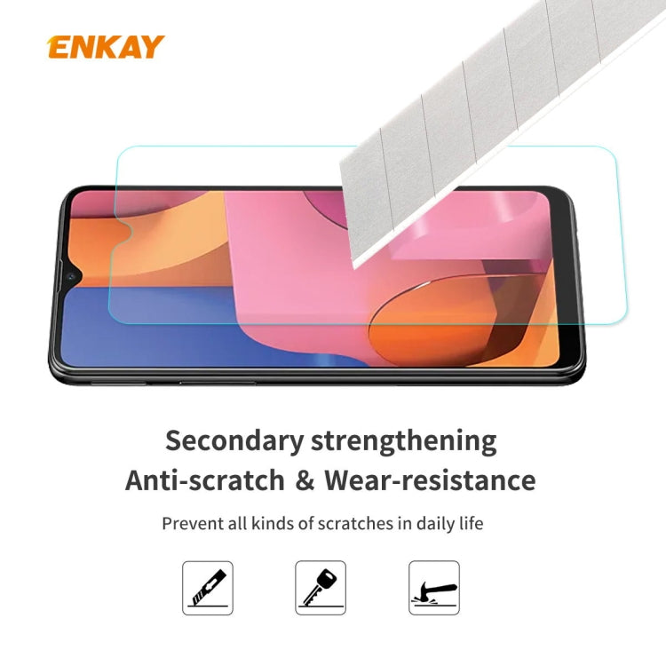 For Samsung Galaxy A20s Hat-Prince ENKAY ENK-PC0402 2 in 1 Ultra-thin Solid Color TPU Slim Case Soft Cover + 0.26mm 9H 2.5D Tempered Glass Protector Film