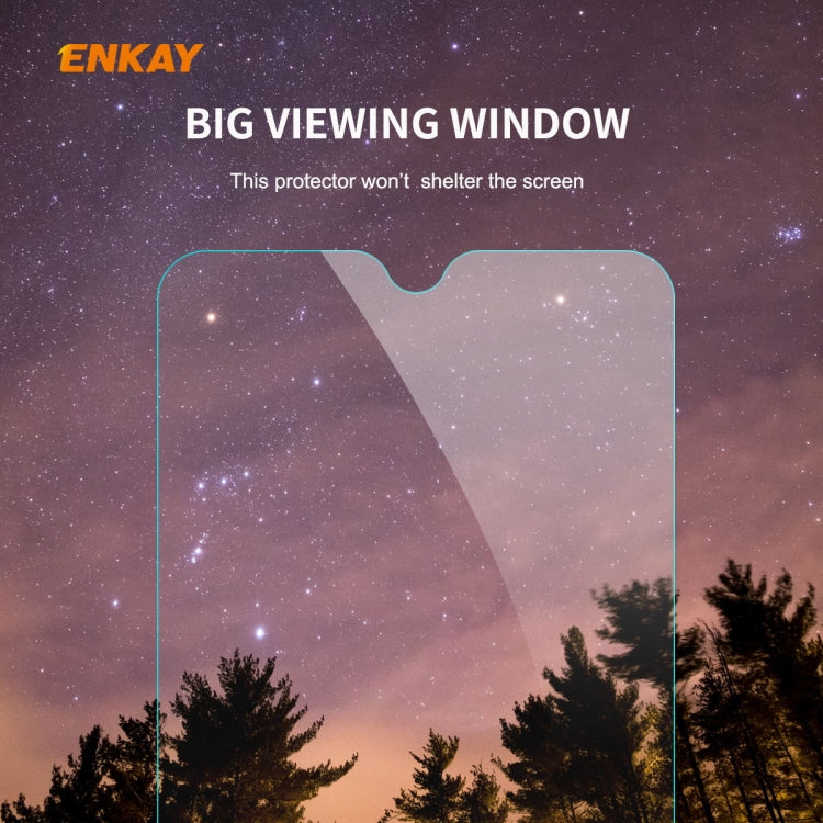 For Samsung Galaxy A20s Hat-Prince ENKAY ENK-PC0402 2 in 1 Ultra-thin Solid Color TPU Slim Case Soft Cover + 0.26mm 9H 2.5D Tempered Glass Protector Film