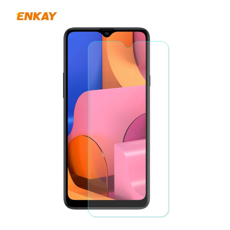 For Samsung Galaxy A20s Hat-Prince ENKAY ENK-PC0402 2 in 1 Ultra-thin Solid Color TPU Slim Case Soft Cover + 0.26mm 9H 2.5D Tempered Glass Protector Film
