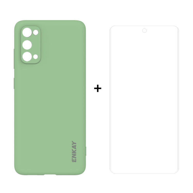 For Samsung Galaxy S20 Hat-Prince ENKAY ENK-PC0432 2 in 1 Ultra-thin Solid Color TPU Slim Case Soft Cover + 3D Full Screen PET Curved Hot Bending HD Screen Protector Soft Film